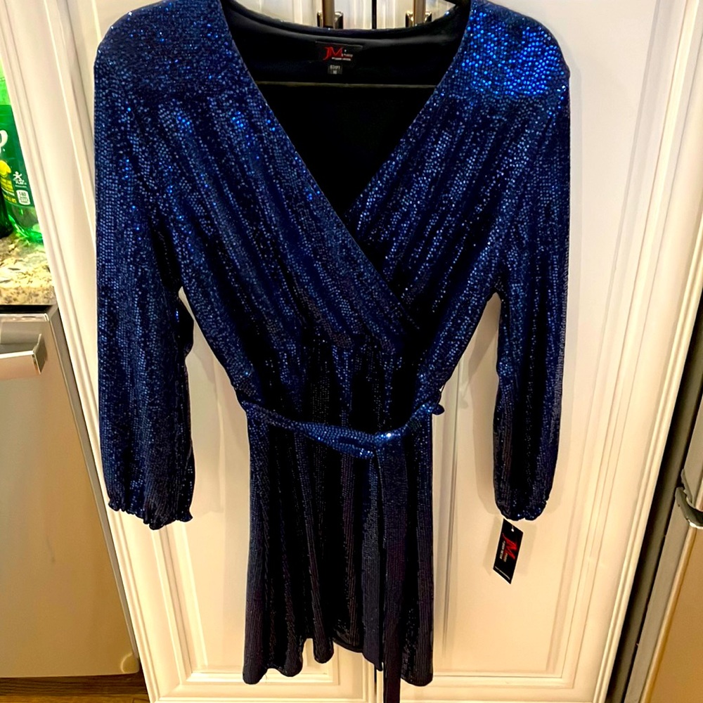 NEW blue sparkly formal dress